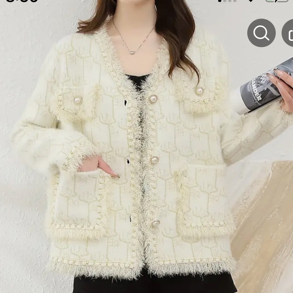 440. Allover Pattern Button Front Jacket, Chic Co… - image 1